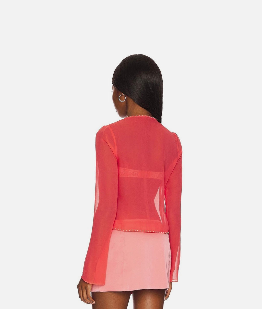 Danielle Guizio Scallop Pearl Top