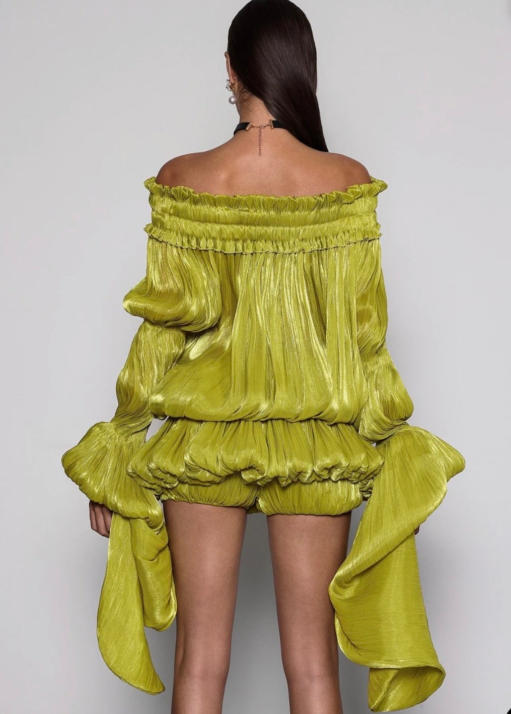 Mew Mew Salyxen Off Shoulder Ruched Dress