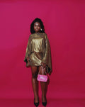 Golden Hour Rhinestone Mini Dress