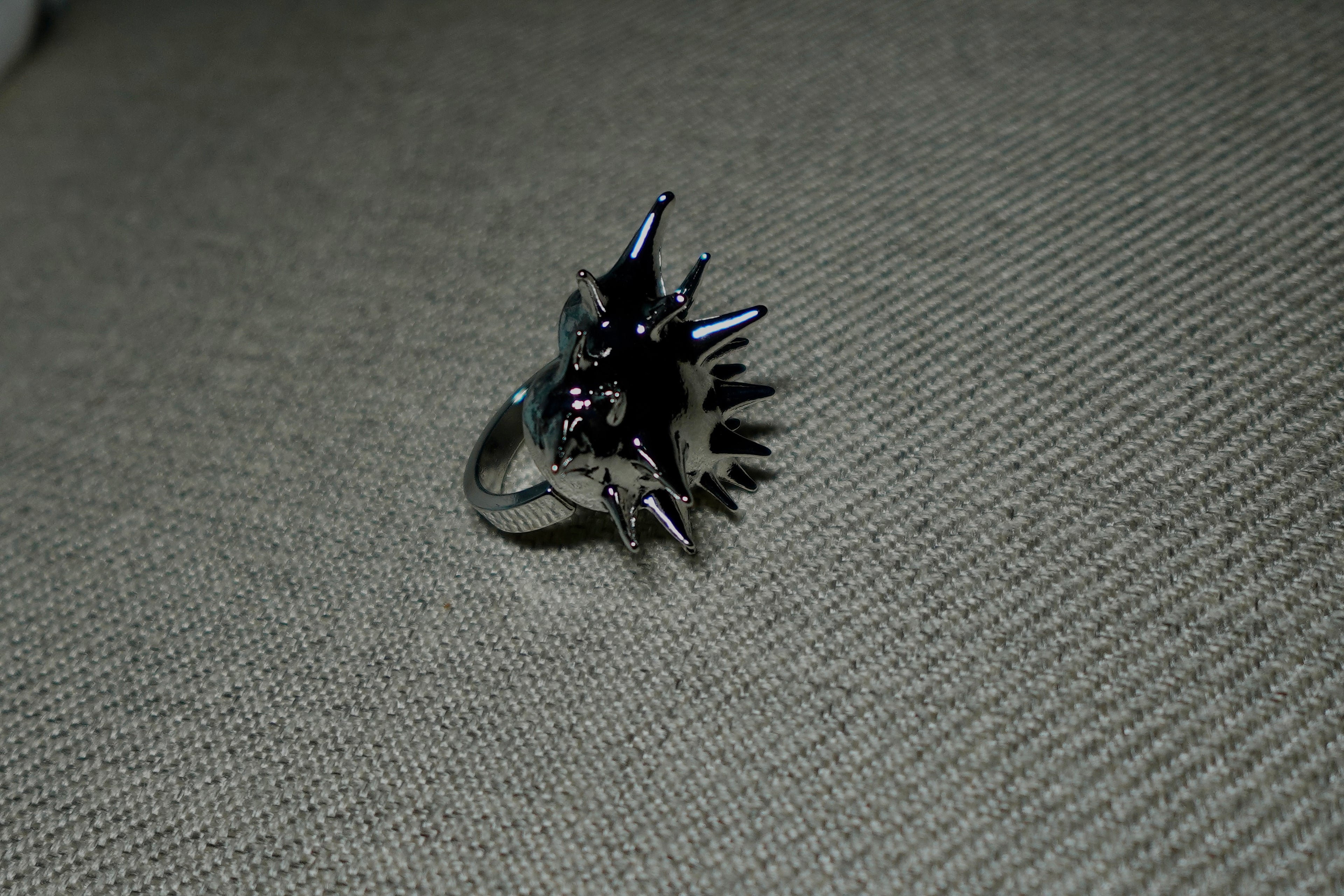 Silver spike ring